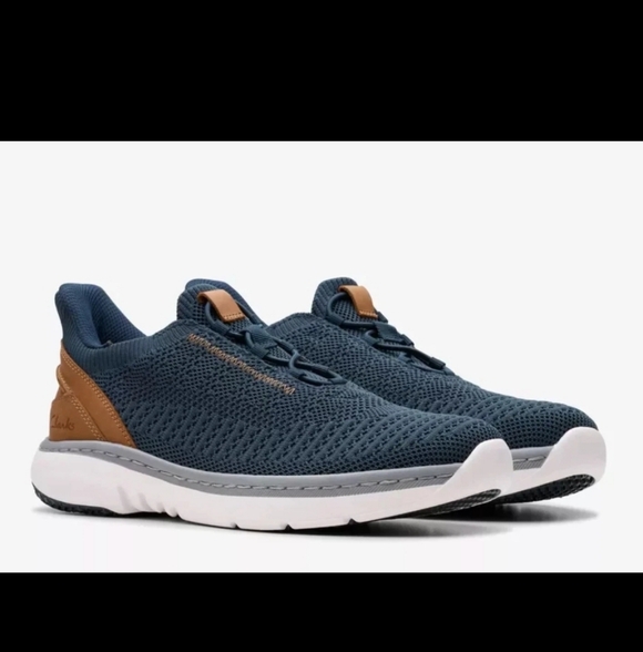 Clarks Originals Men's ClarksPro Lo Navy Marine Knit Shoes - Picture 2 of 7